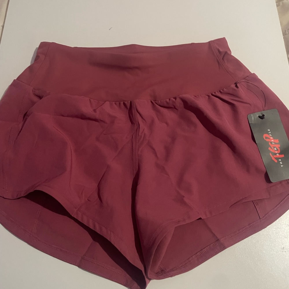The Gym People Pink Athletic Shorts with Elastic Waistband and Curved Hem